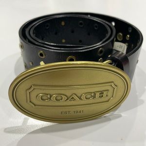 Coach Leather Studded Belt